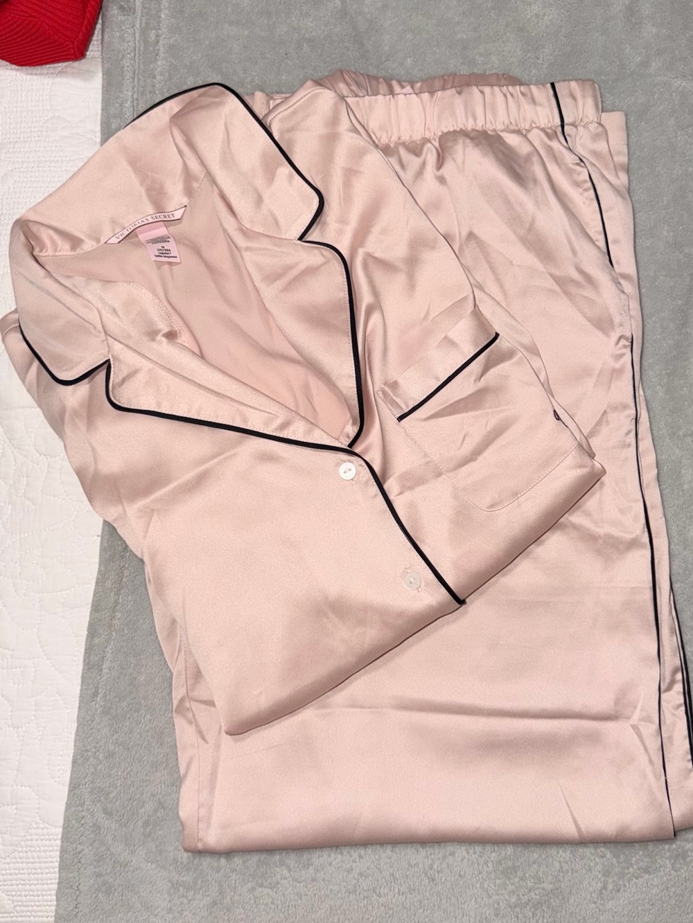 Victoria's Secret Light Pink Satin Pajama Set